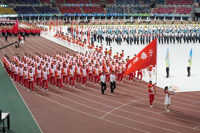 長春市第一屆運動會在長春新區(qū)奧體公園開幕